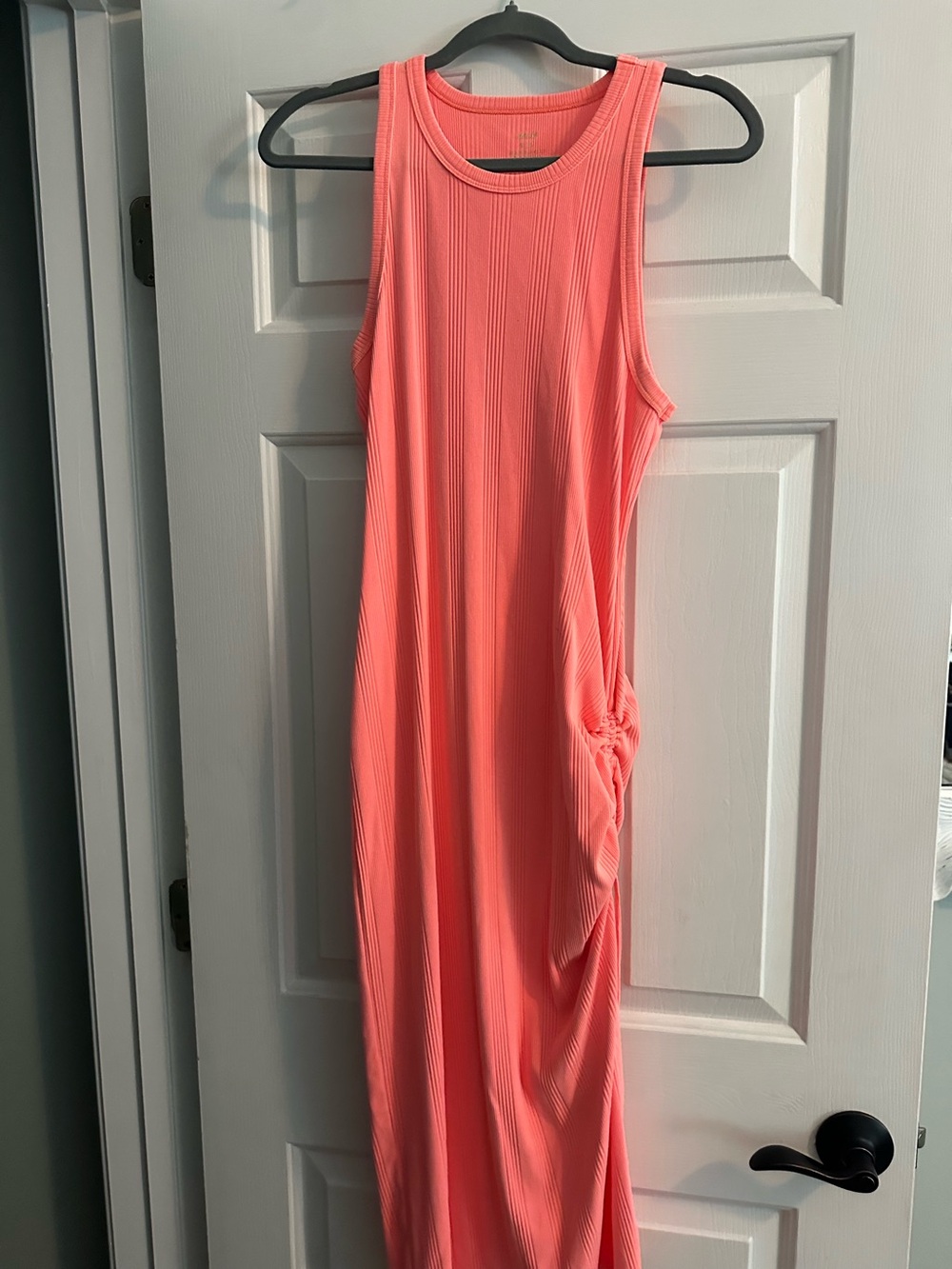 aerie Sleeveless Ribbed Maxi Dress in Coral